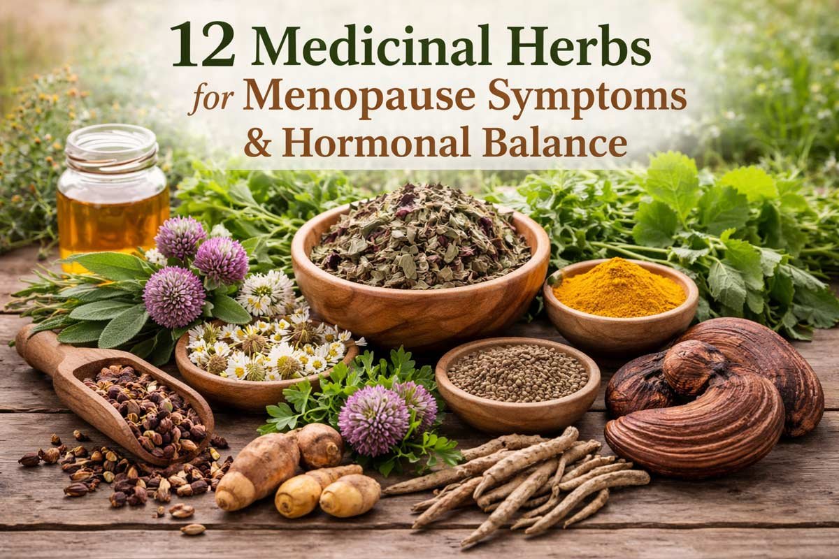 12 Medicinal Herbs for Menopause Symptoms and Hormonal Balance